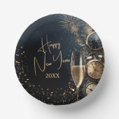 Chic Champagne Time Happy New Year Papieren Kommen (Voorkant)