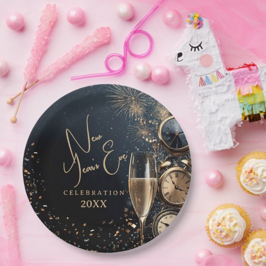 Chic Champagne Time New Year's Eve Papieren Bordje (Feest)