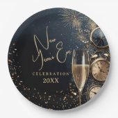 Chic Champagne Time New Year's Eve Papieren Bordje (Voorkant)