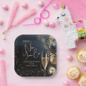 Chic Champagne Time New Year's Eve Papieren Bordje (Feest)