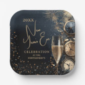 Chic Champagne Time New Year's Eve Papieren Bordje (Voorkant)