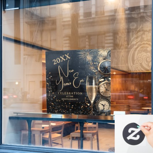 Chic Champagne Time New Year's Eve Party Raamsticker (Cafe Raam)