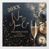 Chic Champagne Time New Year's Eve Party Raamsticker (Vel)