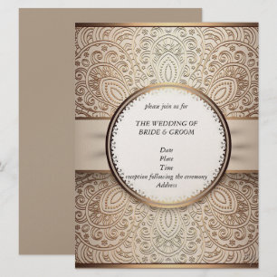 Chic Champagne Wedding Invitations Kaart