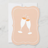 Chic Champange Toast Engagement Party Kaart (Achterkant)