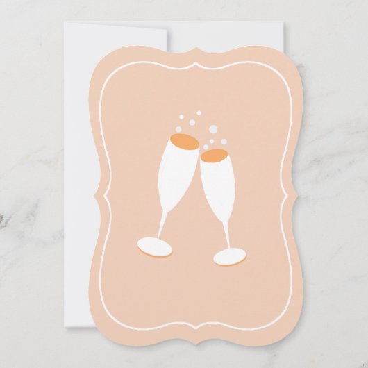 Chic Champange Toast Engagement Party Kaart (Achterkant)