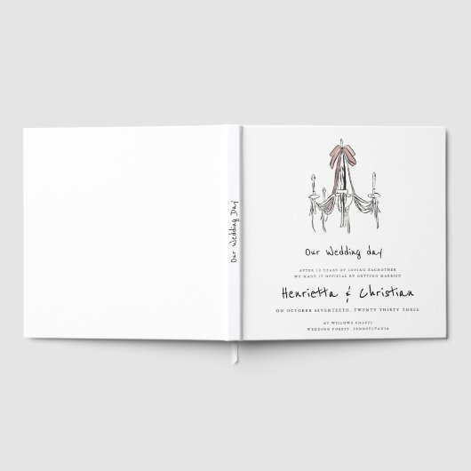 Chic Chandelier Script Wedding Guest Book Gastenboek (Volledig)