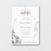 Chic Chapel Sketch Trouwwebsite QR Kaart