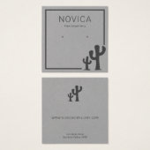 Chic Charcoal Cactus on Grey Earring Display Kaart (Voorkant /achterkant)