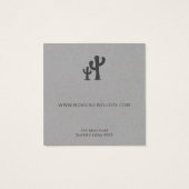 Chic Charcoal Cactus on Grey Earring Display Kaart (Achterkant)