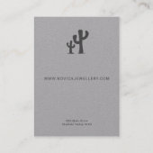 Chic Charcoal Cactus on Grey Earring Display Kaart Visitekaartje (Achterkant)