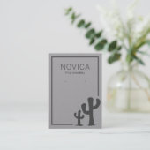 Chic Charcoal Cactus on Grey Earring Display Kaart Visitekaartje (Staand voorkant)