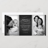 Chic Charcoal "Fijne Kerstmis" Foto Card Feestdagenkaart (Voorkant / Achterkant)