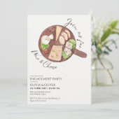 Chic charcuterie-kaasbordverlofpartij kaart (Staand voorkant)
