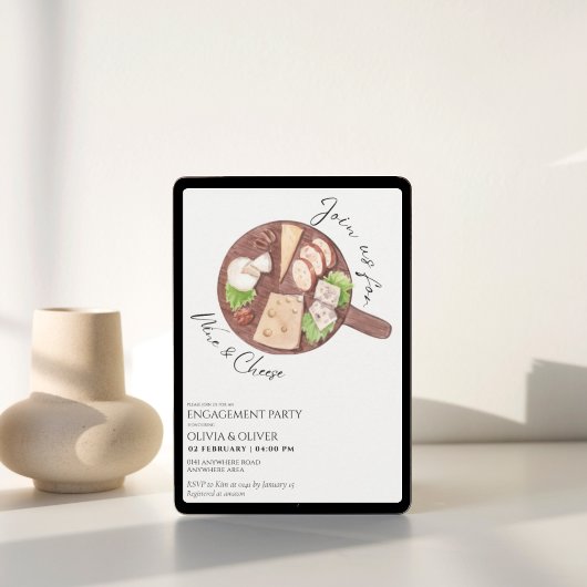 Chic charcuterie-kaasbordverlofpartij kaart