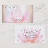 Chic charming elegant waterverf roze lotusbloem visitekaartje (Voorkant / Achterkant)