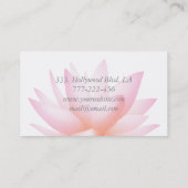 Chic charming elegant waterverf roze lotusbloem visitekaartje (Achterkant)