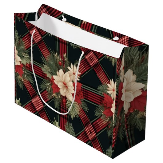 "Chic Check Gift Bag" Groot Cadeauzakje (Voorkant Gekanteld)