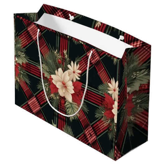 "Chic Check Gift Bag" Groot Cadeauzakje (Achterkant Gekanteld)