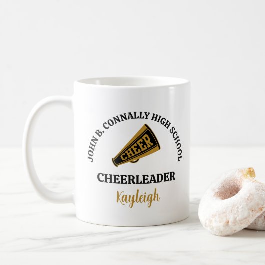 Chic Cheerleading Aangepaste Middelbare School Koffiemok (Met donut)