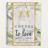 Chic Cheers to Love Wedding Gold Botanical Planner (Voorkant)