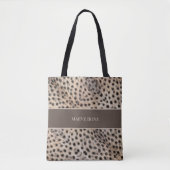 Chic Cheetah gepersonaliseerd Tote Bag (Voorkant)
