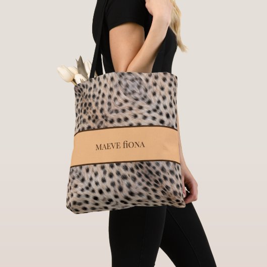 Chic Cheetah gepersonaliseerd Tote Bag (Dichtbij)