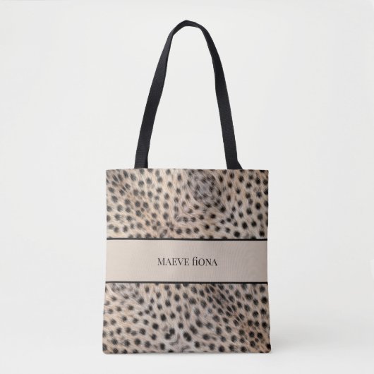Chic Cheetah gepersonaliseerd Tote Bag (Voorkant)
