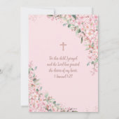 Chic Cherry Blossom Roos Gold Christening Baptisme Kaart (Achterkant)