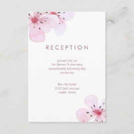 Chic Cherry Blossom Wedding Reception Informatiekaartje