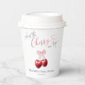 Chic Cherry op Top Coquette Baby shower Papieren Bekers (Voorkant)