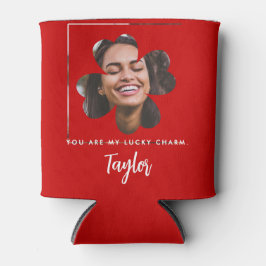  Chic Cherry Red Lucky Shamrock Clover Foto Blikjeskoeler