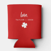 Chic Cherry Red Lucky Shamrock Clover Foto Blikjeskoeler (Achterkant)