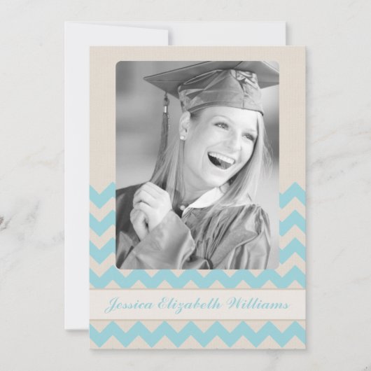 Chic Chevron Afstuderen Kaart (Voorkant)
