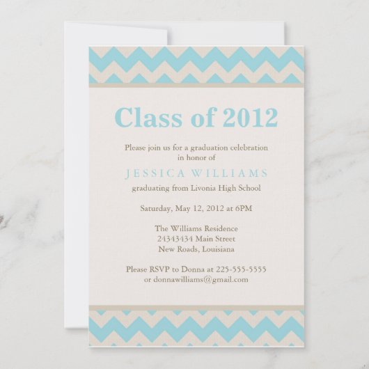 Chic Chevron Afstuderen Kaart (Achterkant)