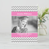 Chic Chevron Afstuderen Kaart (Staand voorkant)