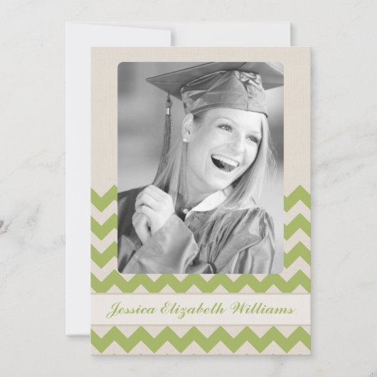 Chic Chevron Afstuderen Kaart (Voorkant)