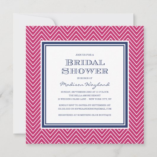 CHIC CHEVRON | BRIDAL SHOWER INVITATION KAART (Voorkant)