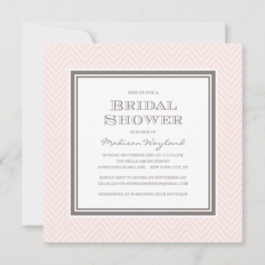 CHIC CHEVRON | BRIDAL SHOWER INVITATION KAART (Voorkant)