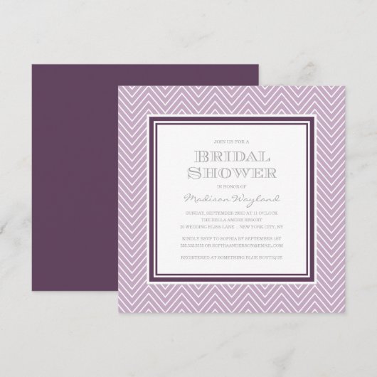CHIC CHEVRON | BRIDAL SHOWER INVITATION KAART (Voorkant / Achterkant)