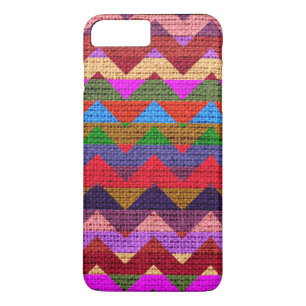 Chic Chevron Burlap Rustic #36 iPhone 8/7 Plus Hoesje