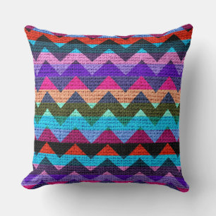 Chic Chevron Burlap Rustic #38 Kussen