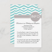 Chic Chevron Info Wedding Directions | blauwgroen Informatiekaartje (Voorkant / Achterkant)