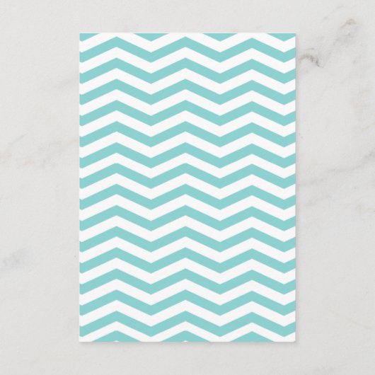 Chic Chevron Info Wedding Directions | blauwgroen Informatiekaartje (Achterkant)