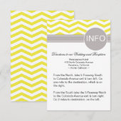 Chic Chevron Info Wedding Directions | geel Informatiekaartje (Voorkant / Achterkant)
