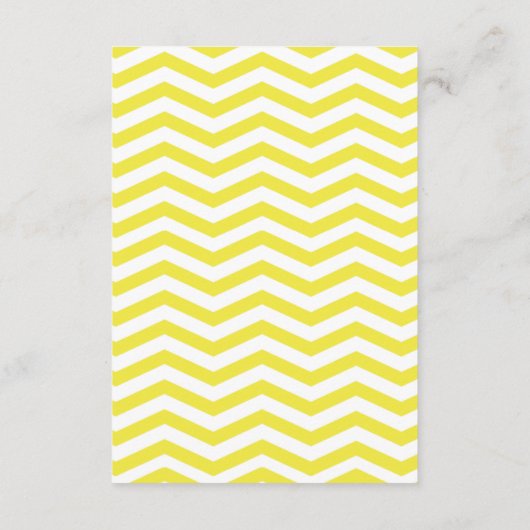 Chic Chevron Info Wedding Directions | geel Informatiekaartje (Achterkant)