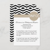 Chic Chevron Info Wedding Directions | zwart Informatiekaartje (Voorkant / Achterkant)