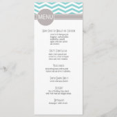 Chic Chevron menu | blauwgroen (Voorkant)