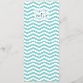 Chic Chevron menu | blauwgroen (Achterkant)