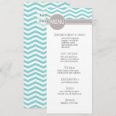 Chic Chevron menu | blauwgroen (Voorkant / Achterkant)